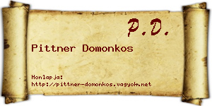Pittner Domonkos névjegykártya